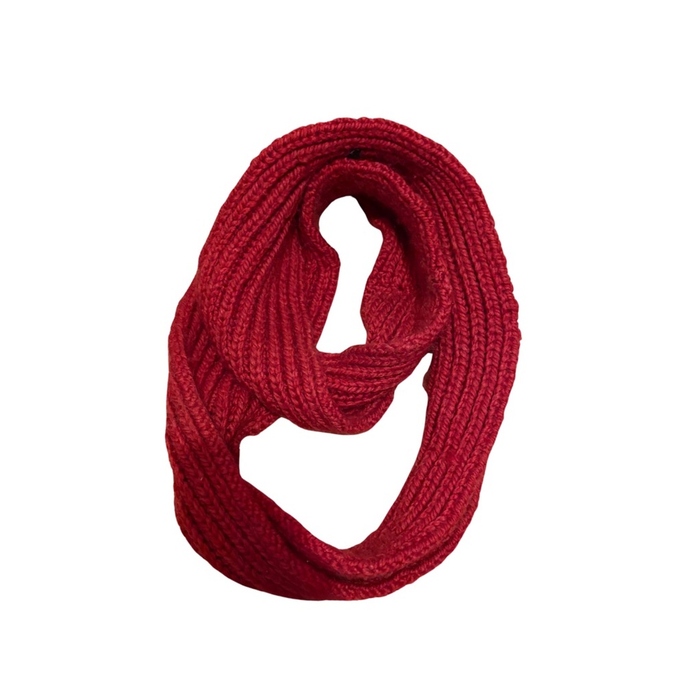Cozy Red Knit Infinity Scarf